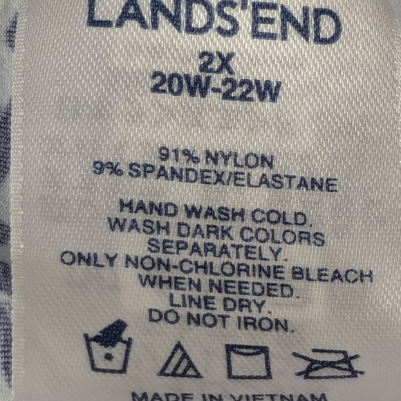 Lands End women's long sleeve floral print stretch knit popover top size 2x B18a - Picture 4 of 10